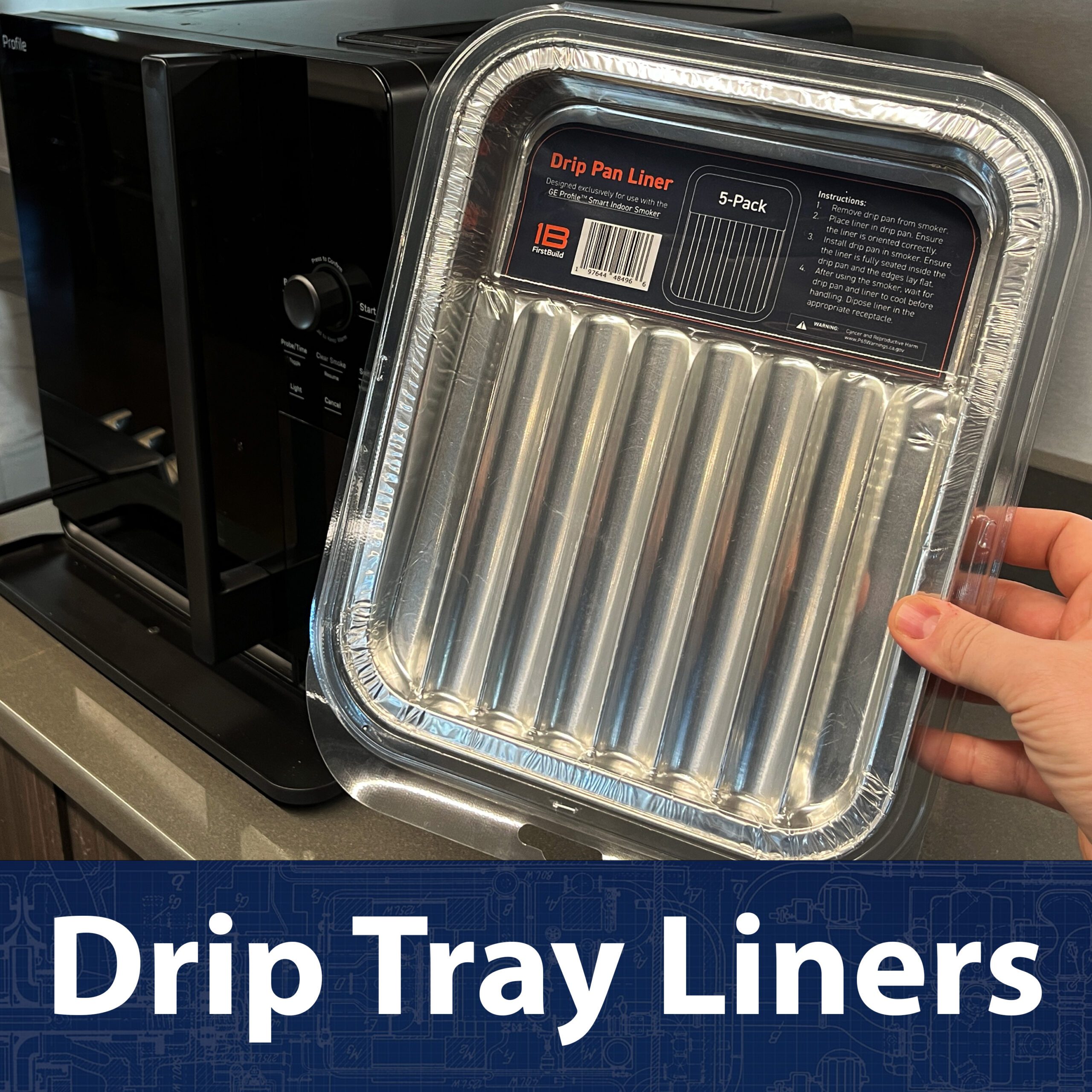 Indoor Smoker Drip Tray Liners (5-pack) - FirstBuild